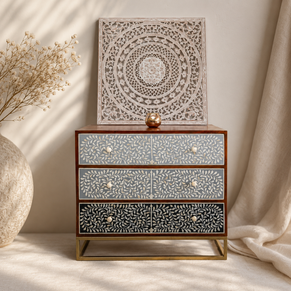Simona Bone Inlay Chest of Drawer