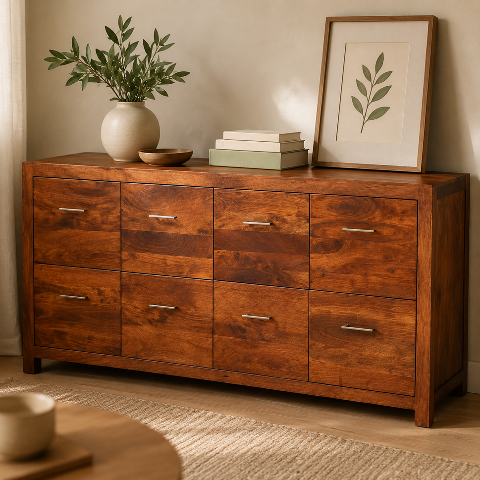 Adler Carved Wooden Dresser