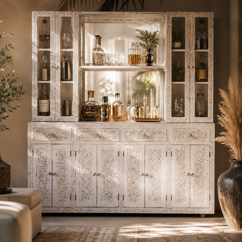 Shanna Mother Of Pearl Inlay Bar Cabinet