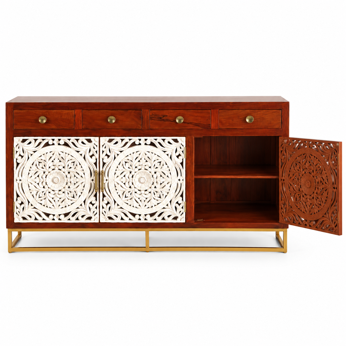 Tim Hand Carved Wooden Sideboard