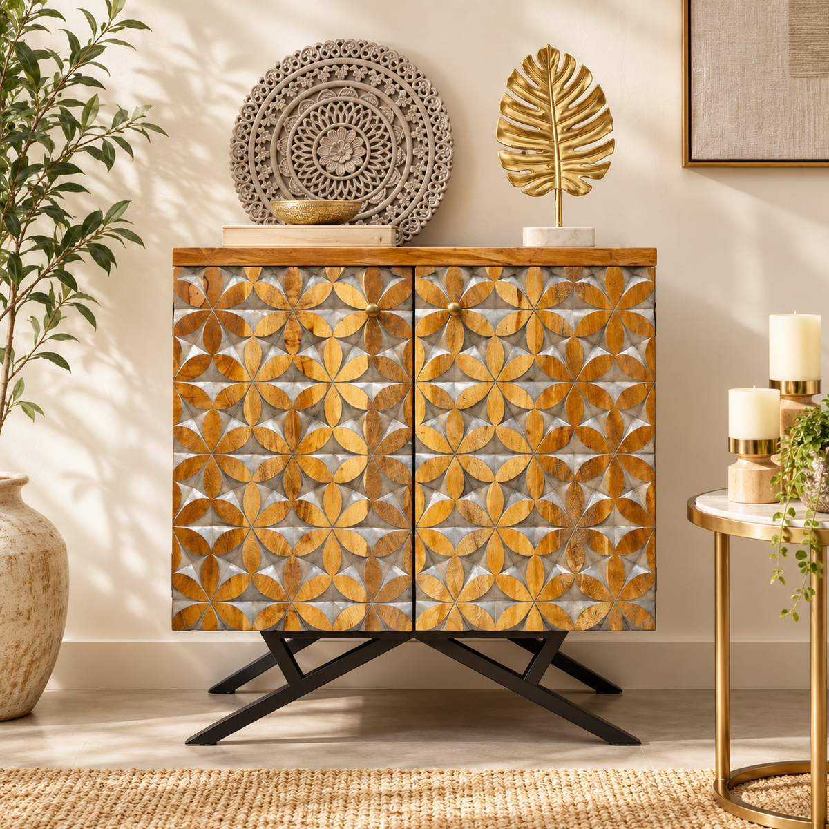 Sofia Carved Wooden Chest