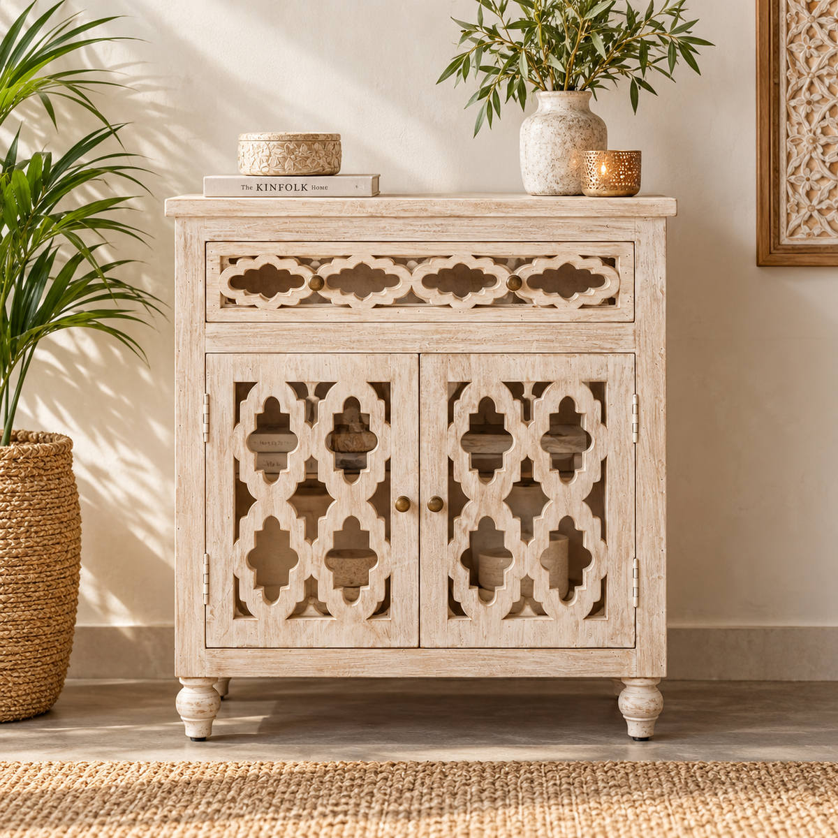 Azami Hand Carved Wooden Chest