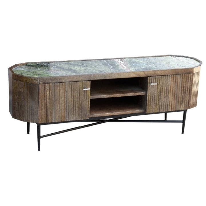 Hugo Wooden TV Cabinet with Marble Top