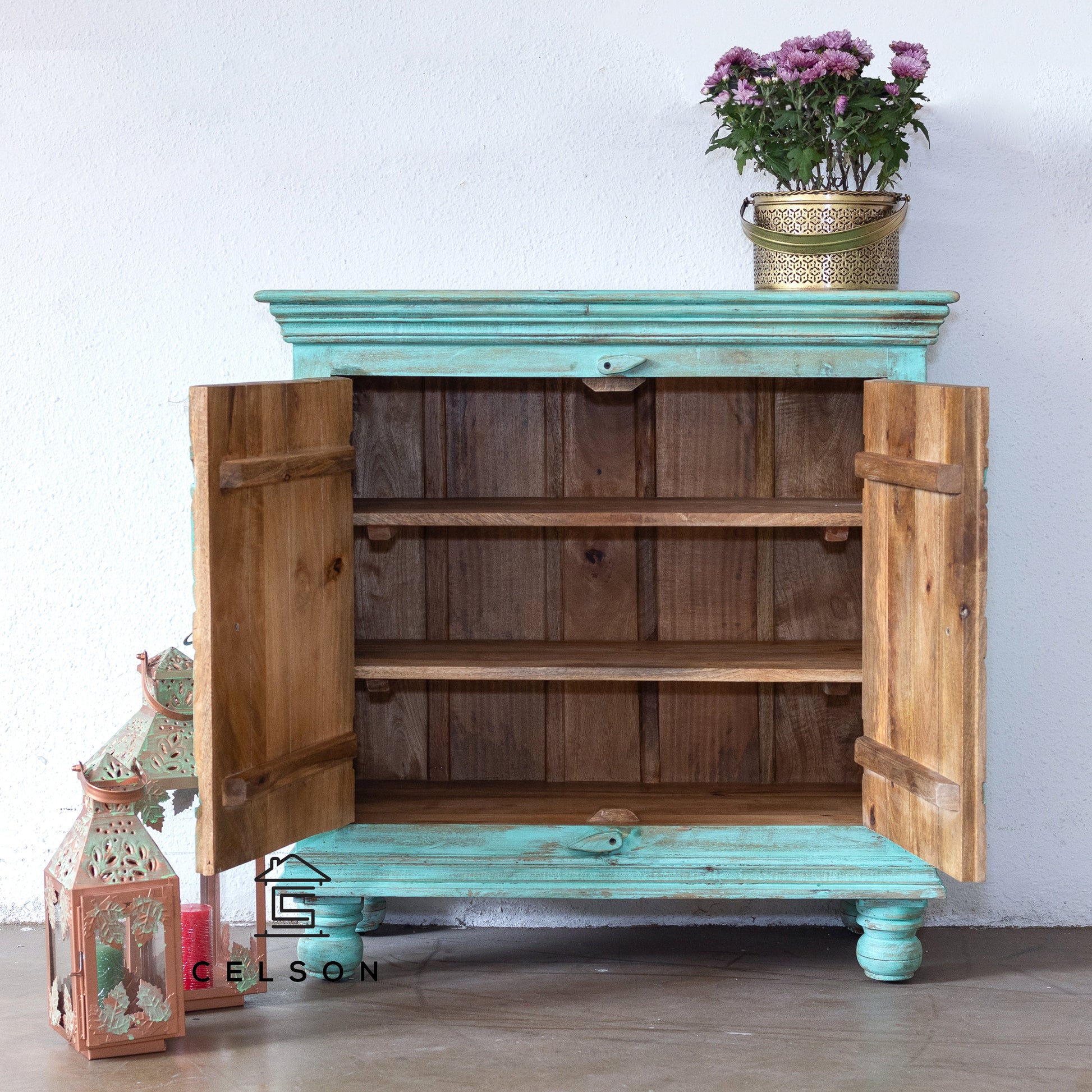 Jiya Carved Wooden Cabinet