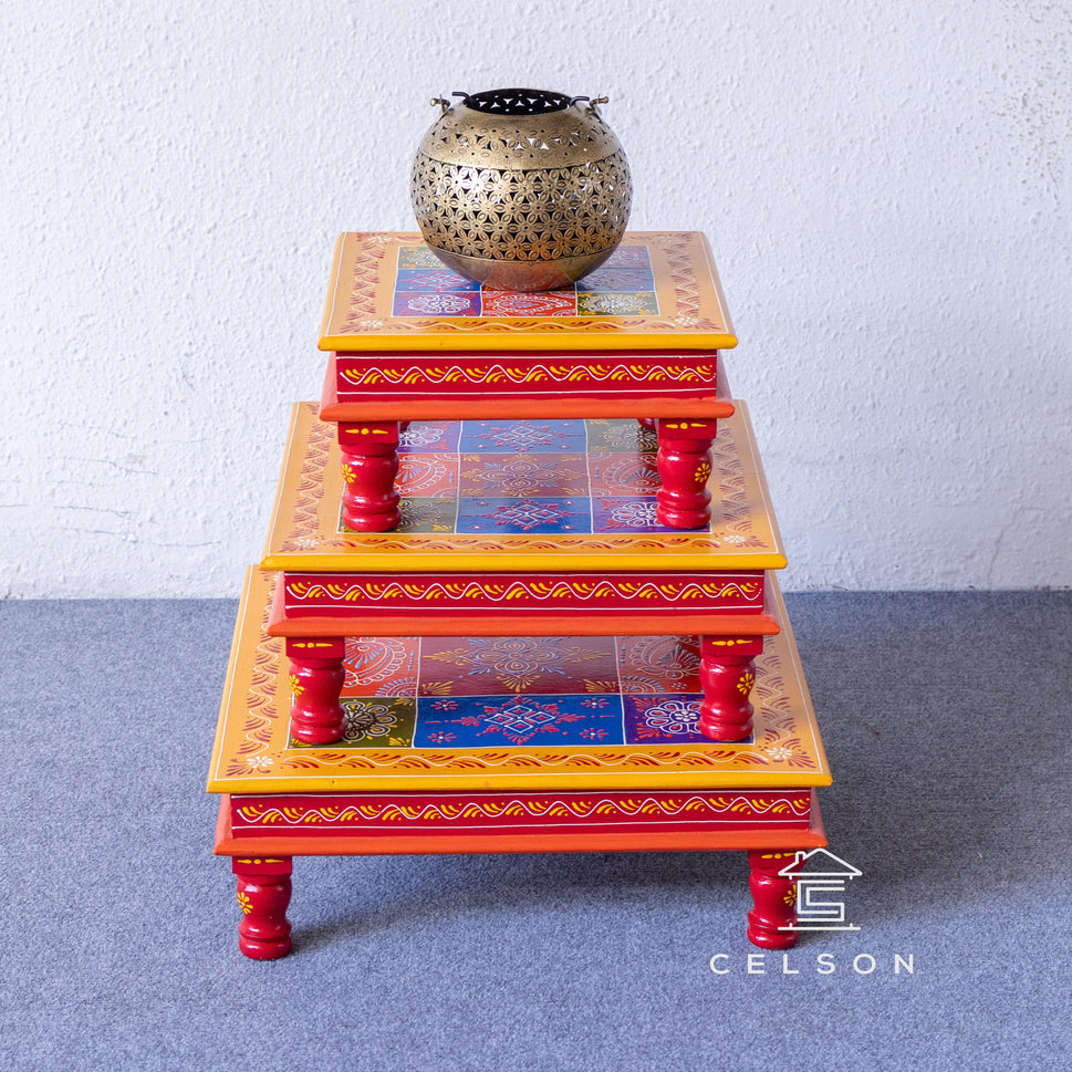Marie Hand Painted Wooden Stool