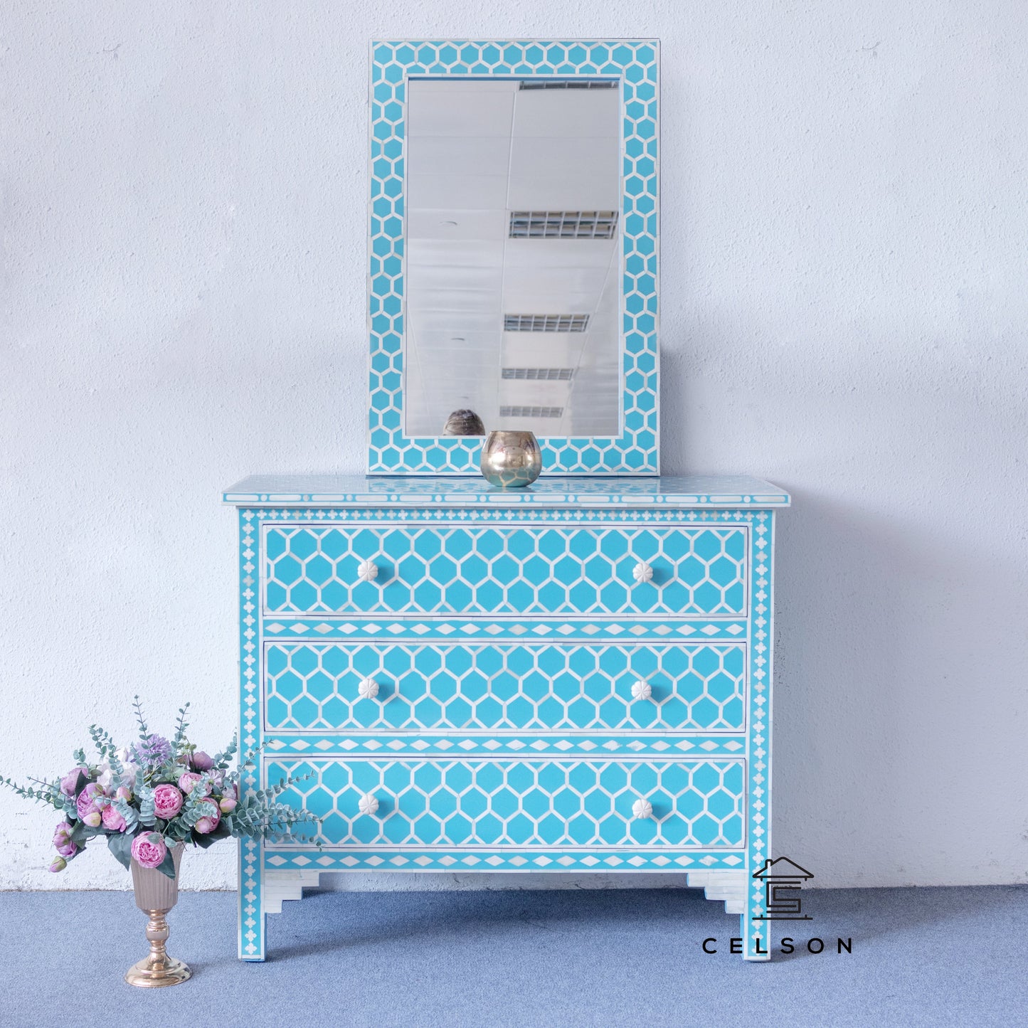 Patric Bone Inlay Chest with Mirror