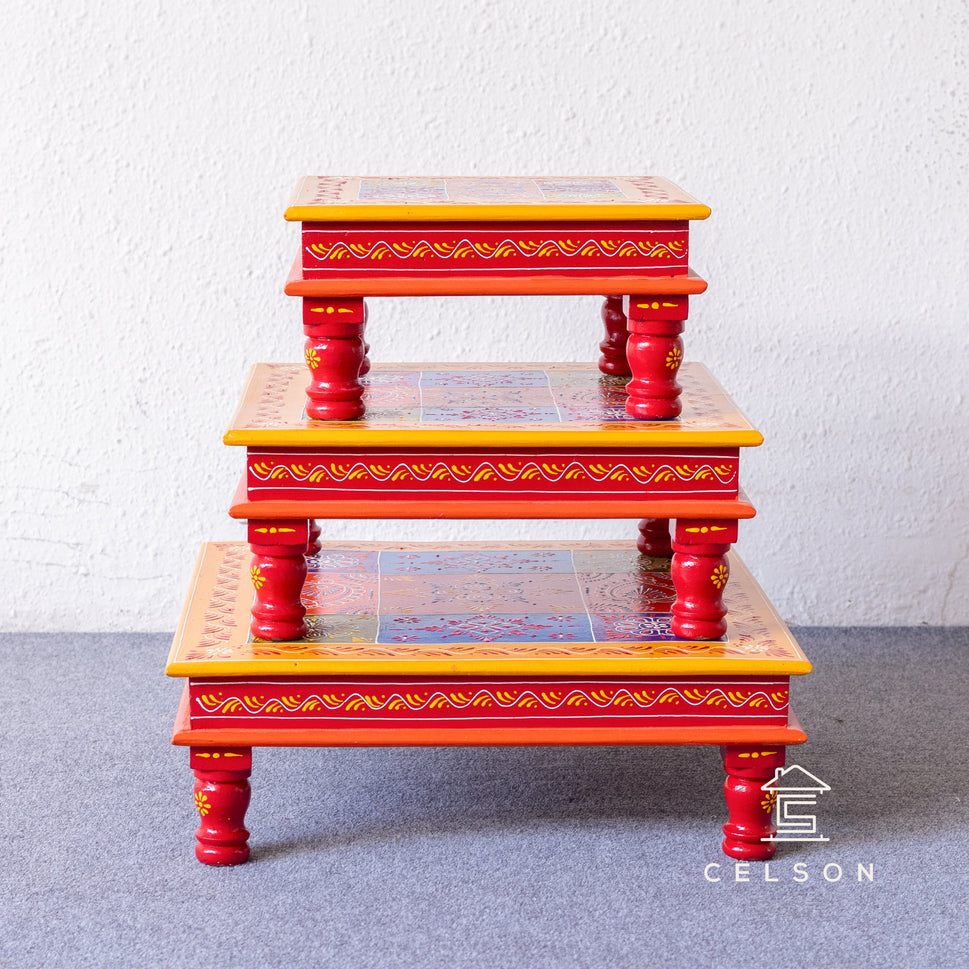 Marie Hand Painted Wooden Stool