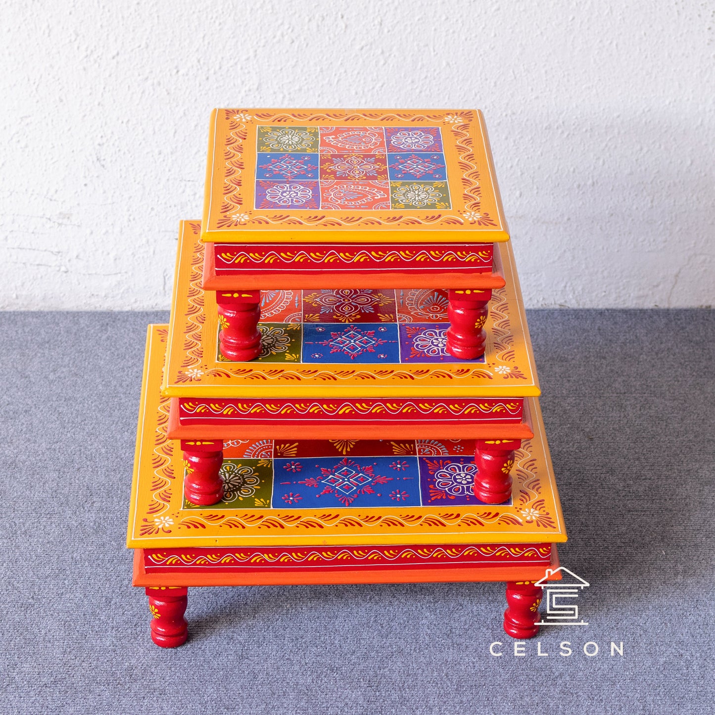 Marie Hand Painted Wooden Stool