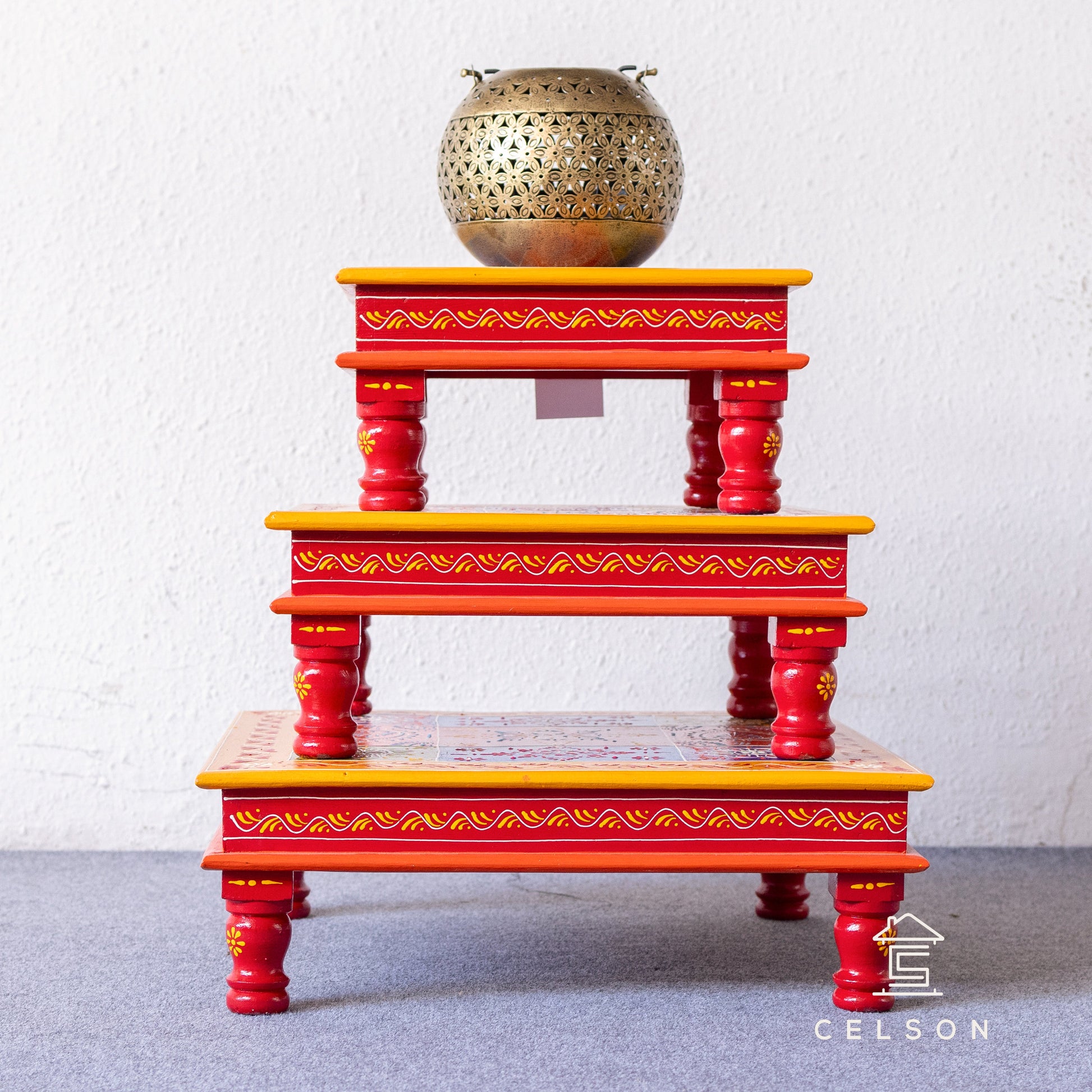 Marie Hand Painted Wooden Stool
