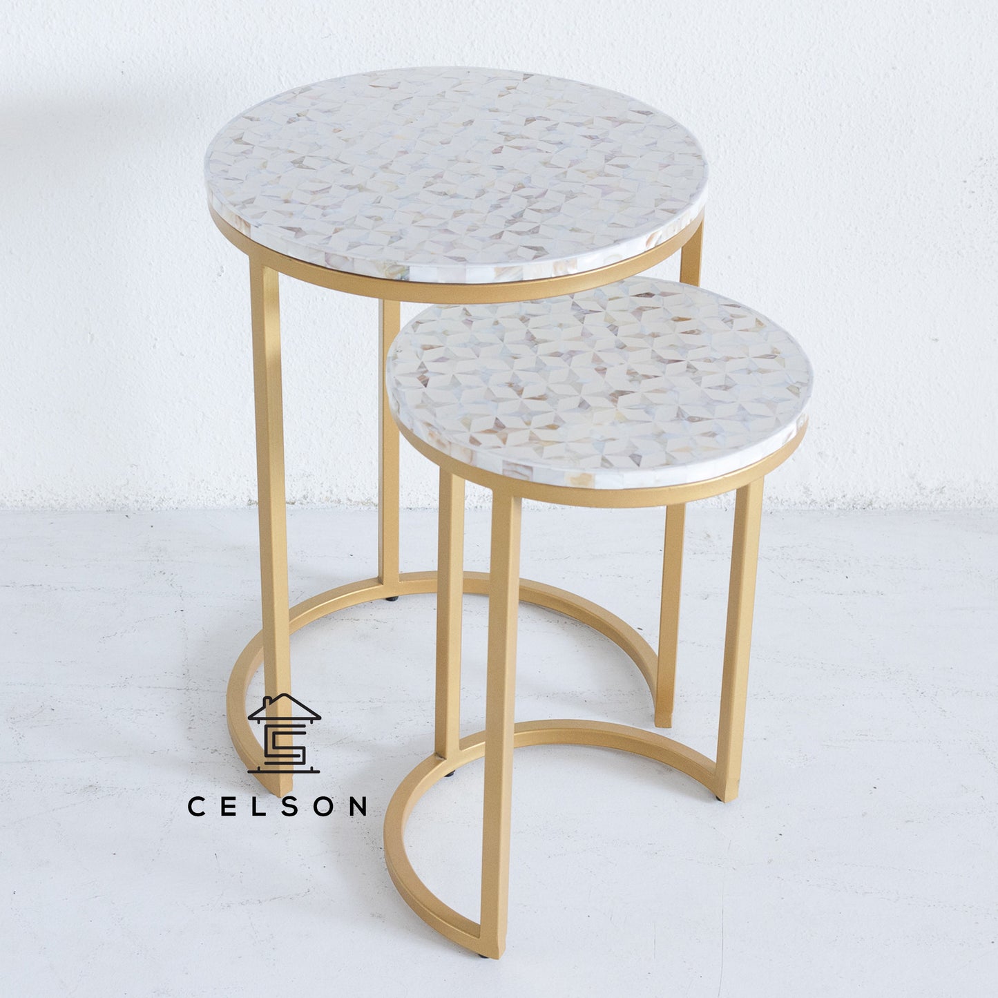 Farah Mother of Pearl Inlay Nesting Table Set