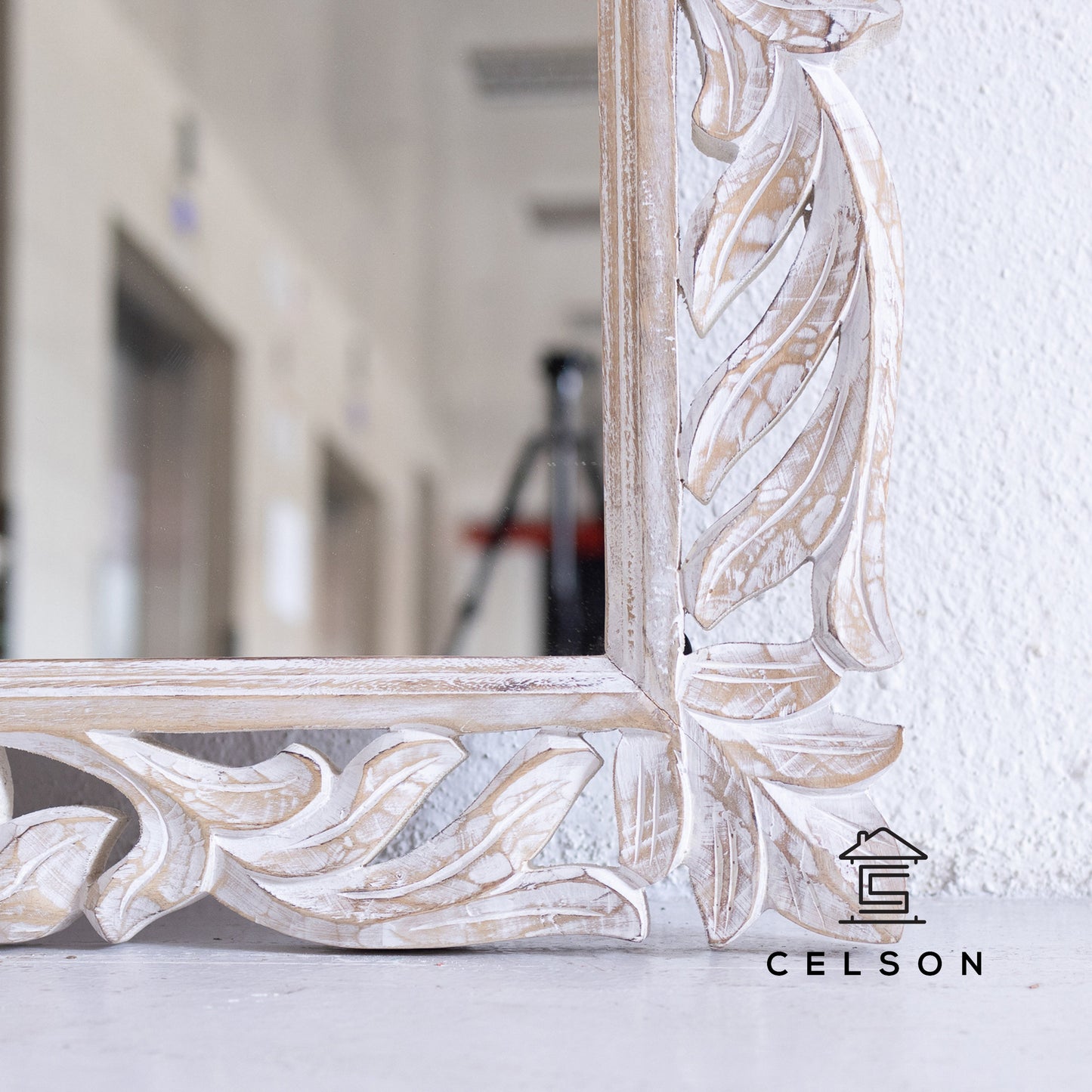 Kai Carved Wooden Mirror