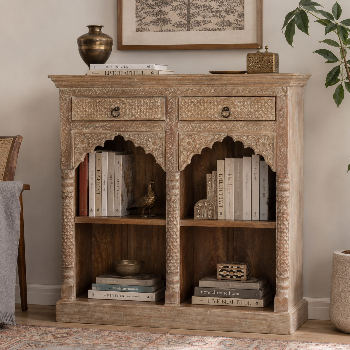 Mia Carved Bookshelf