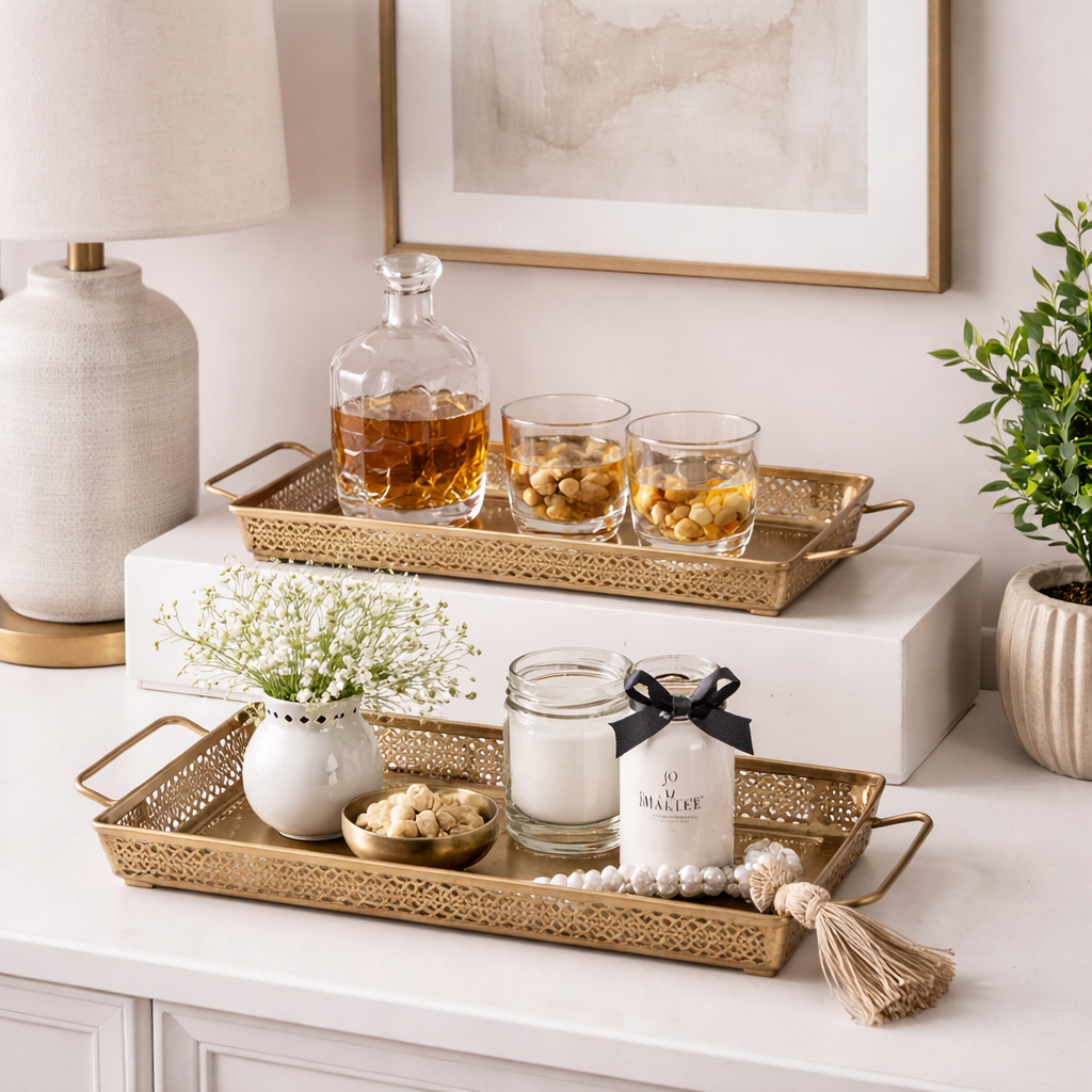 Aura Brass Finish Tray