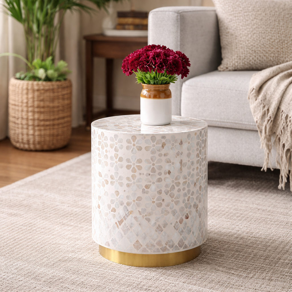 Ariana Mother of Pearl Inlay Stool