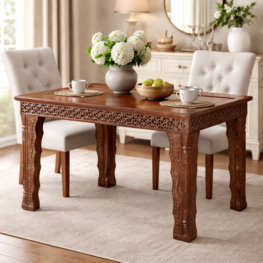 Lima Carved Wooden Dining Table
