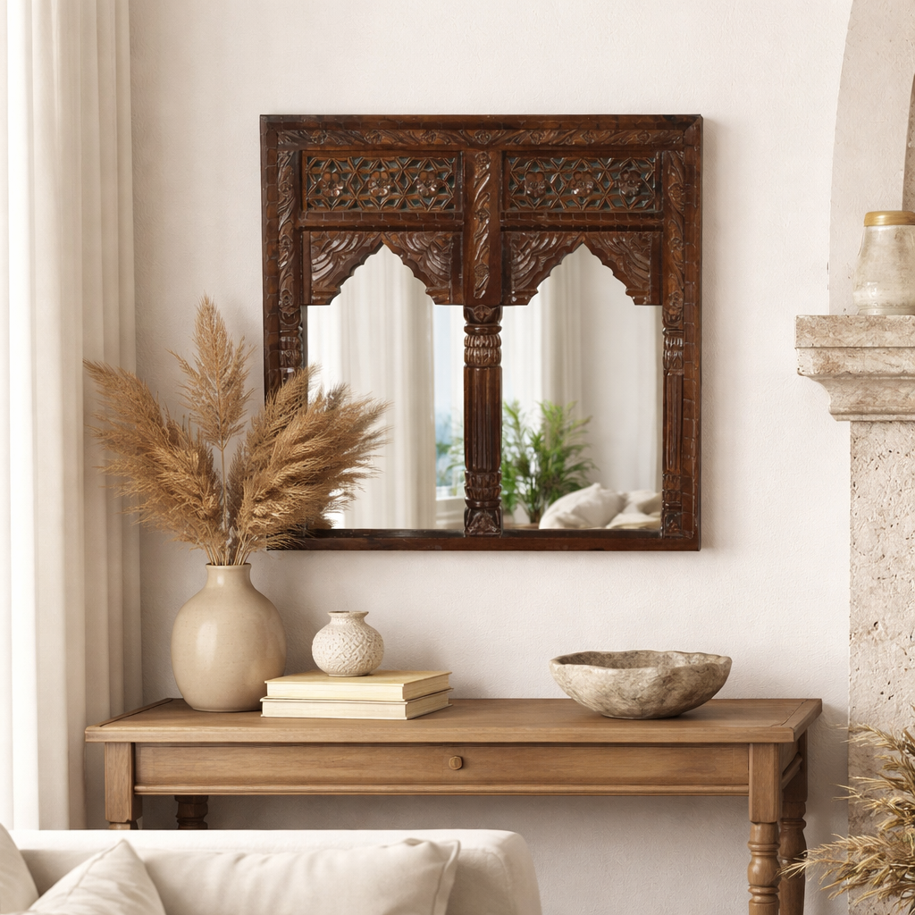 Atima Hand Carved Mirror