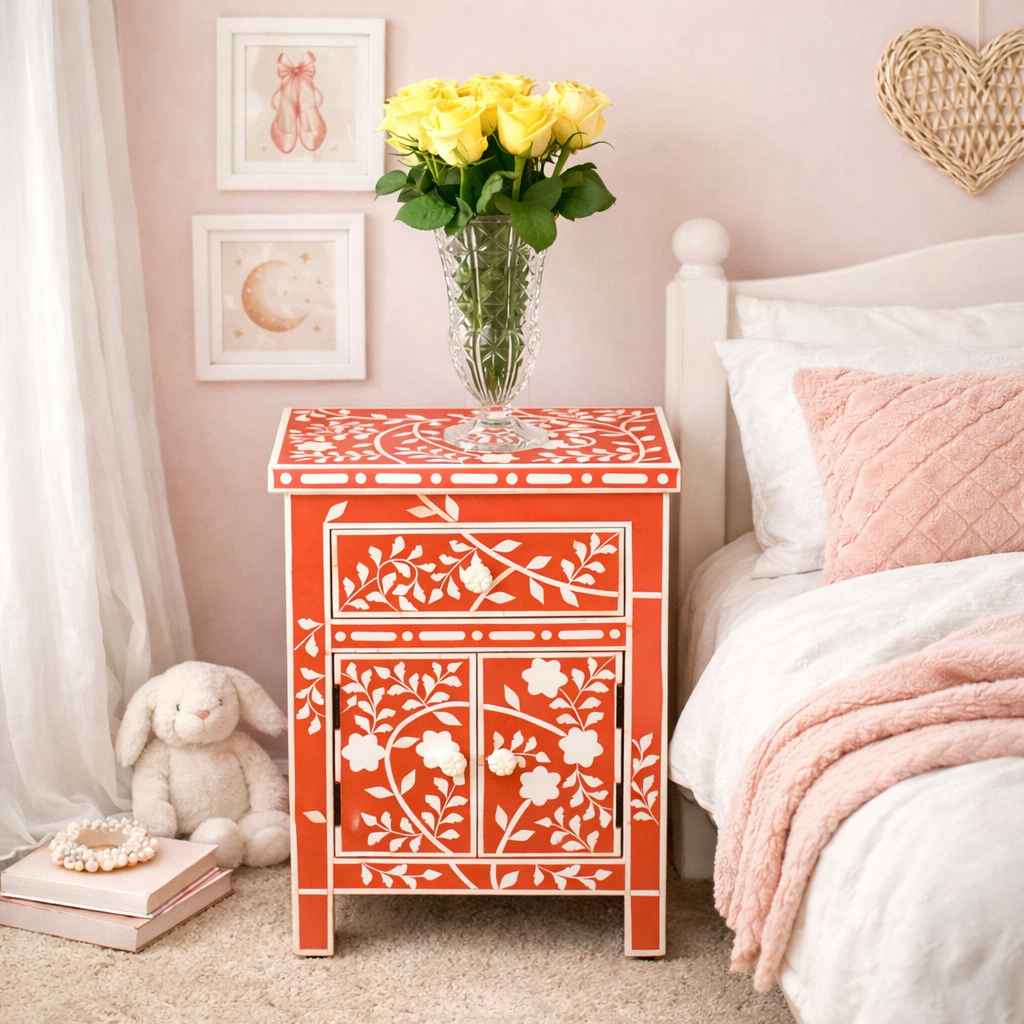 Bingo Bone Inlay Bedside