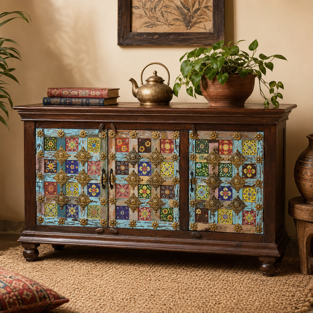Carol Hand Carved Wooden Sideboard