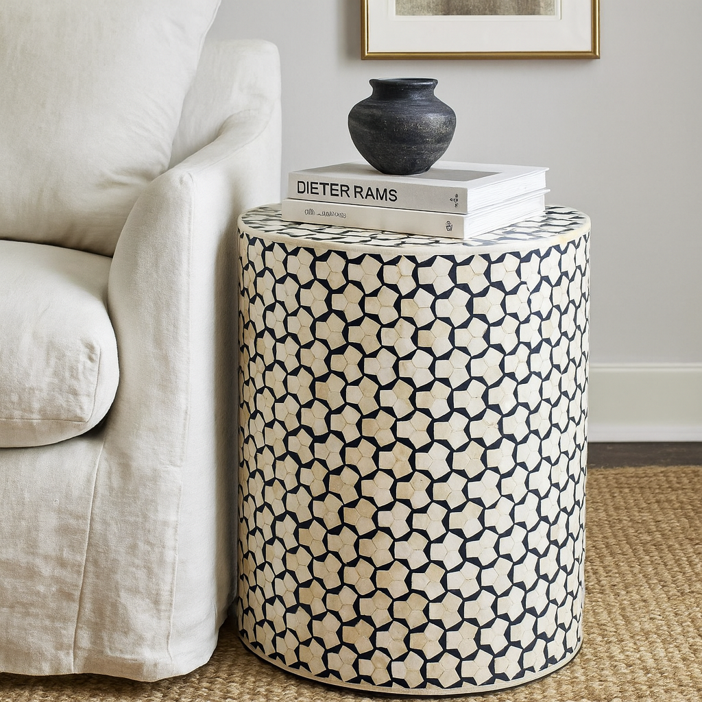 Ziba Bone Inlay Stool