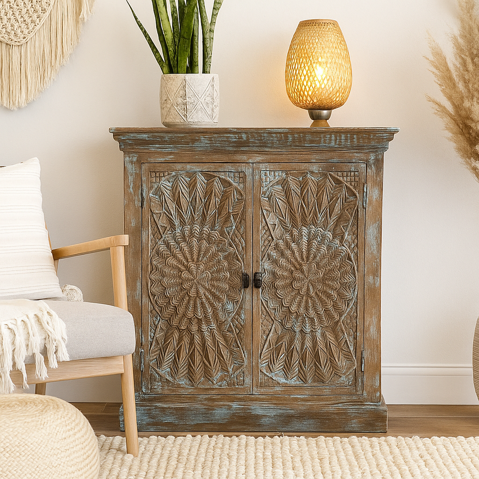 Anna Wooden Carved Cabinet