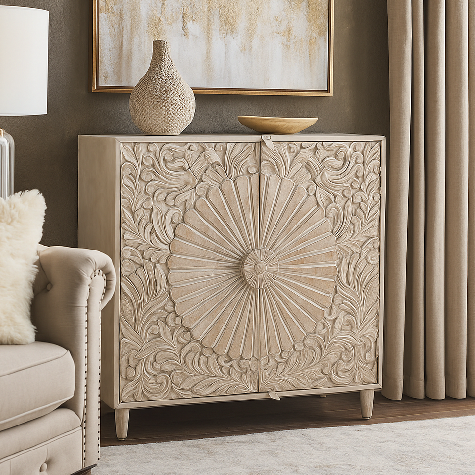 Helberg Wooden Carved Cabinet