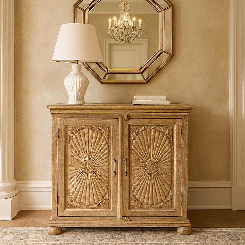 Rainne Wooden Carved Cabinet