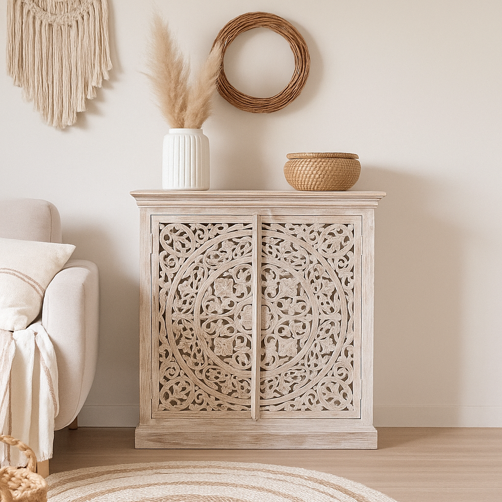 Russel Wooden Carved Chest