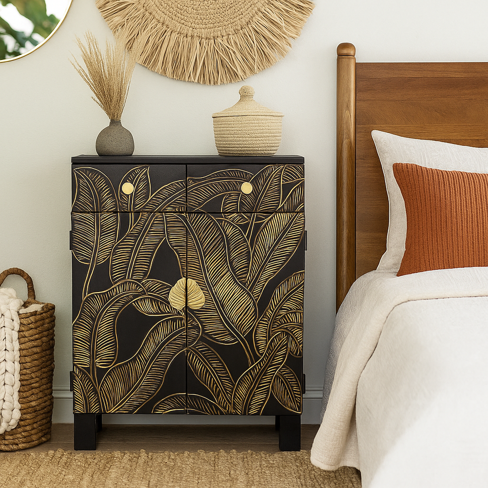 Ayla Carved Wooden Cabinet