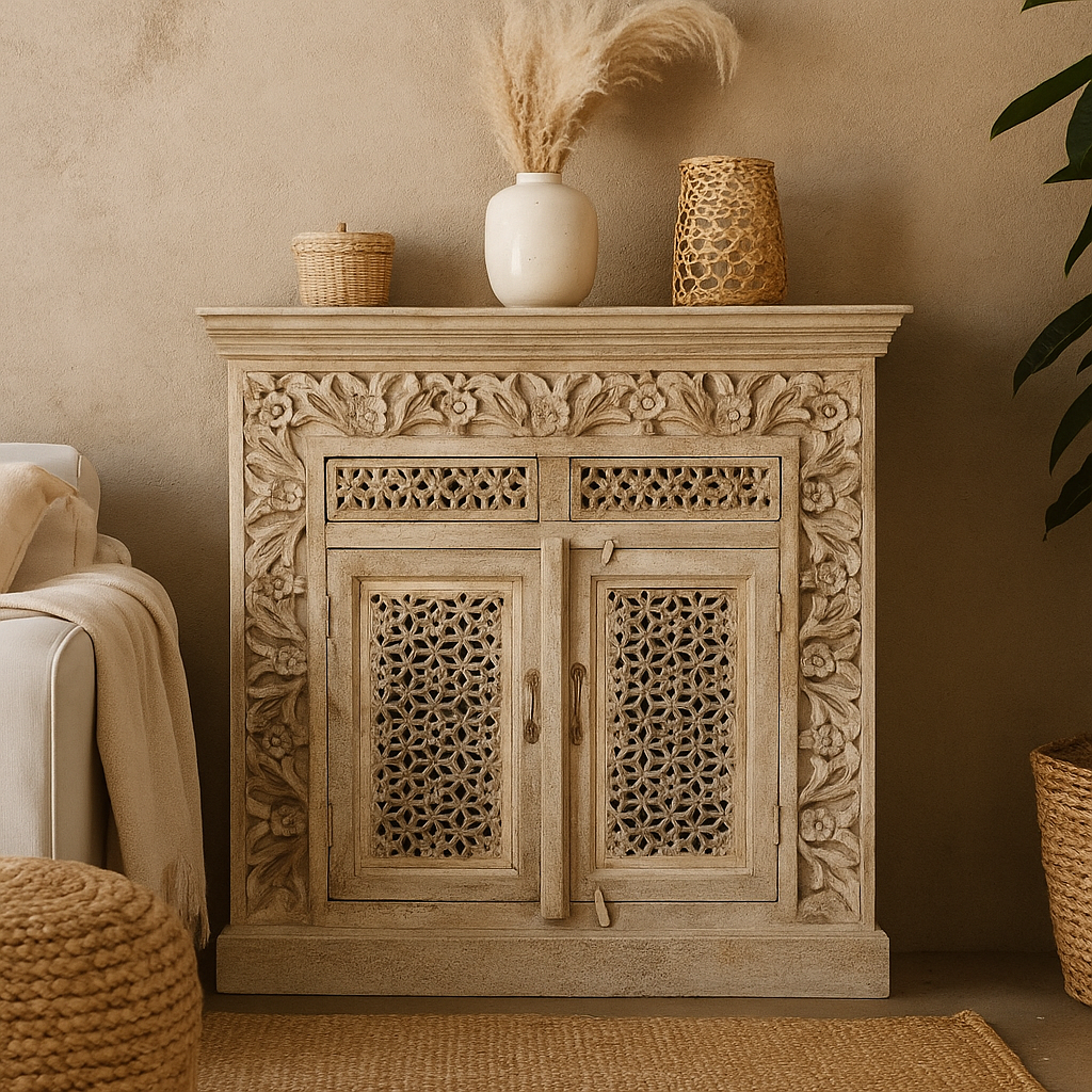 Dorries Carved Wooden Cabinet