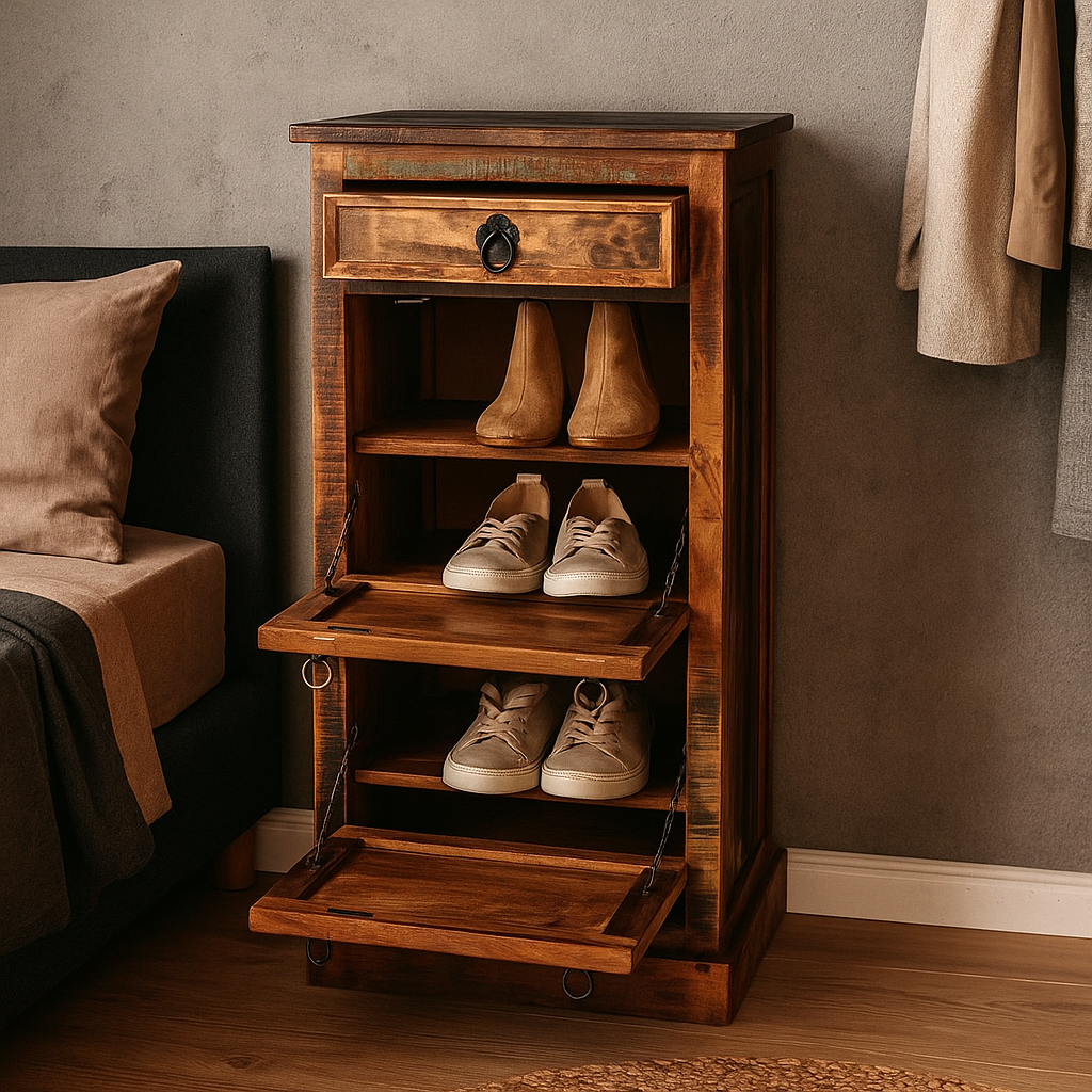 Matthew Carved Wooden Shoe Cabinet