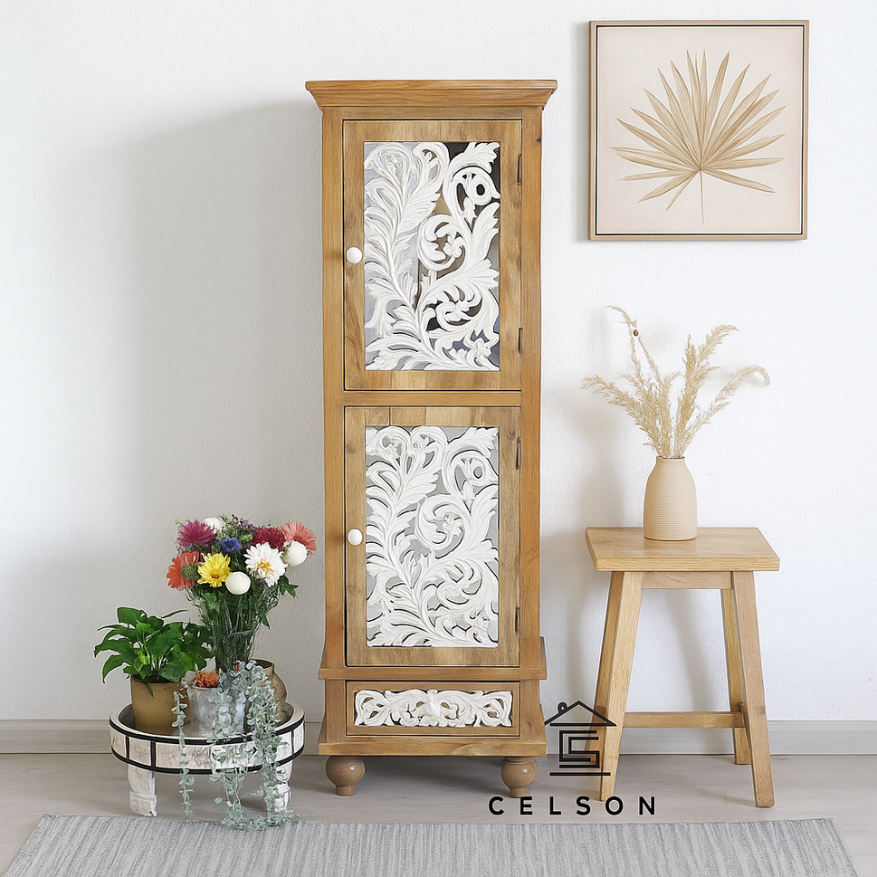 Stone Carved Wooden Shoe Cabinet