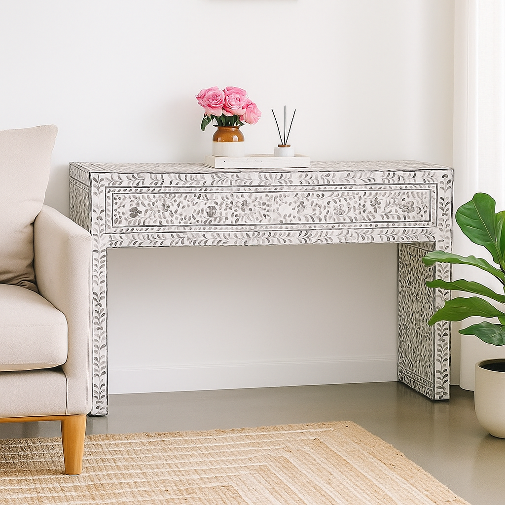 Alia Mother of Pearl Inlay Console Table