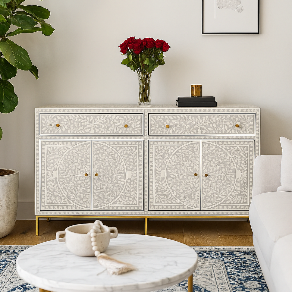 Eleyana Bone Inlay Chest of Drawer