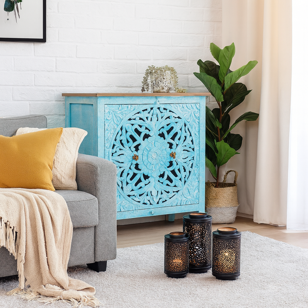 Luke Carved Wooden Cabinet