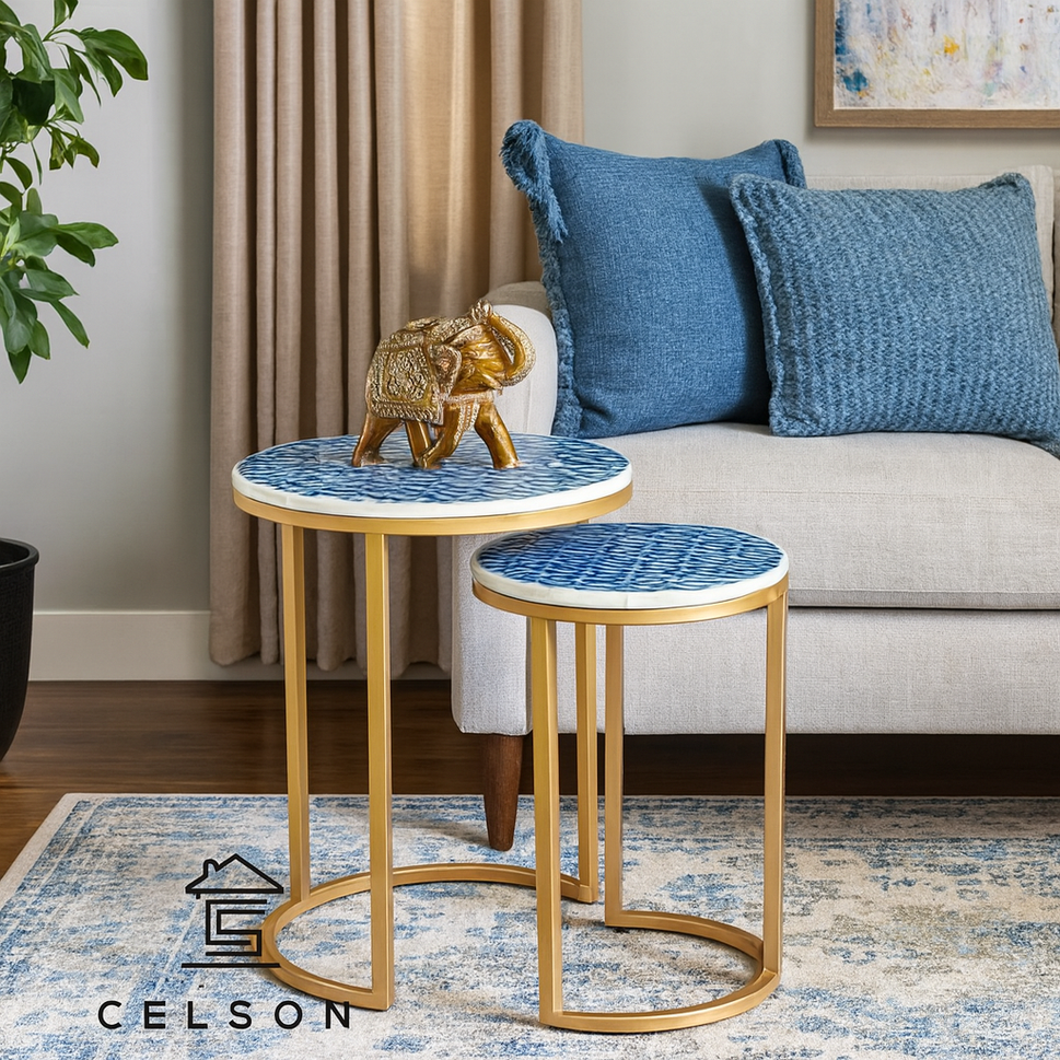 Omar Mother of Pearl Inlay Nesting Table Set