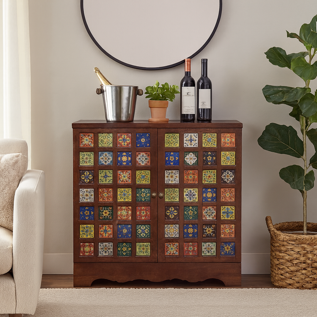 Wheaton Tile Bar Cabinet