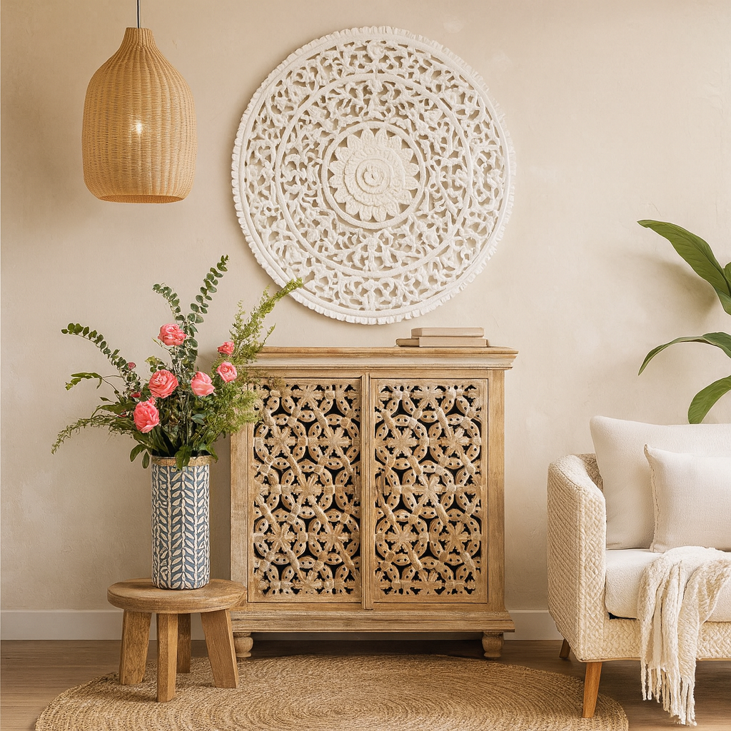 Scott Wooden Carved Cabinet