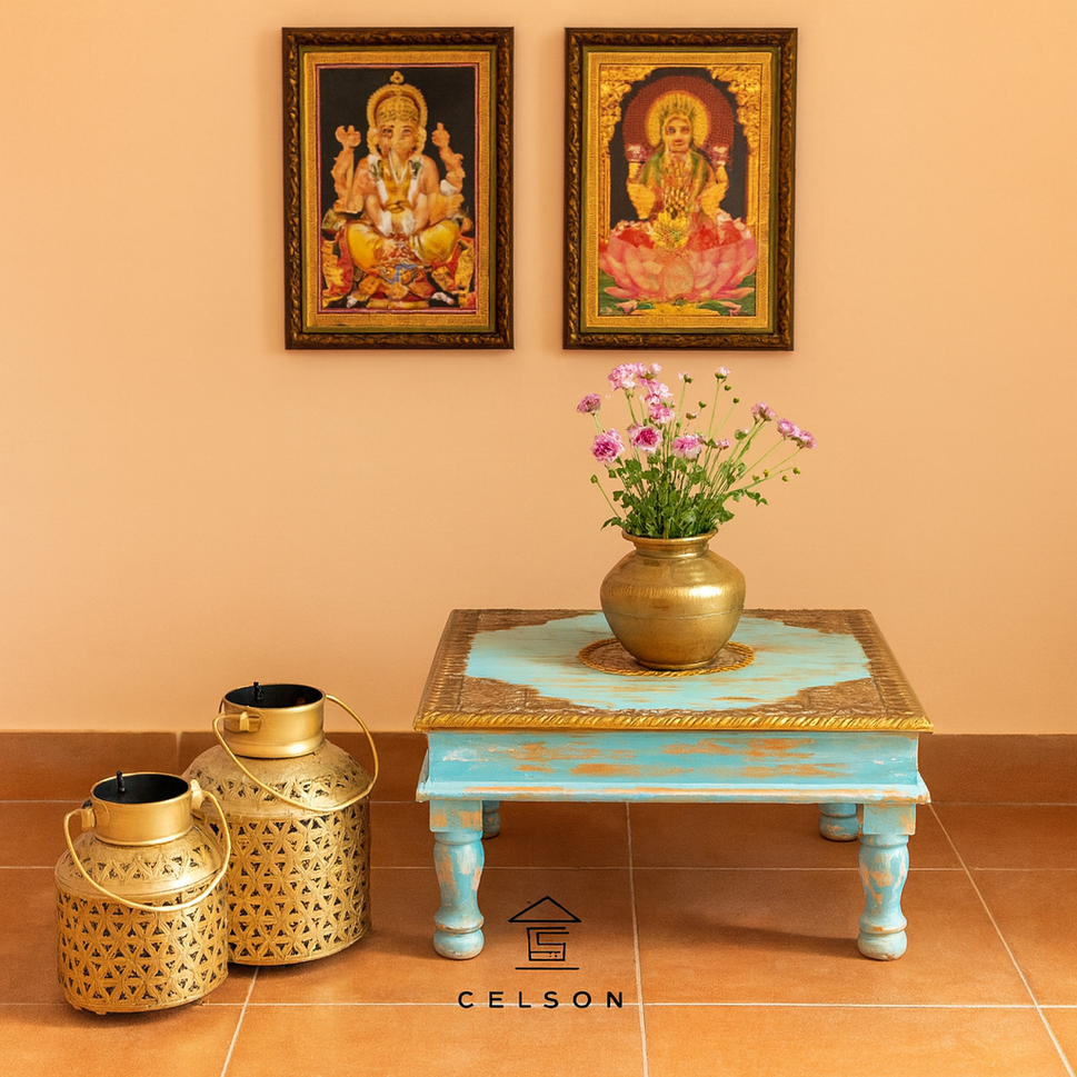 Kudi Brass Fitted Stool