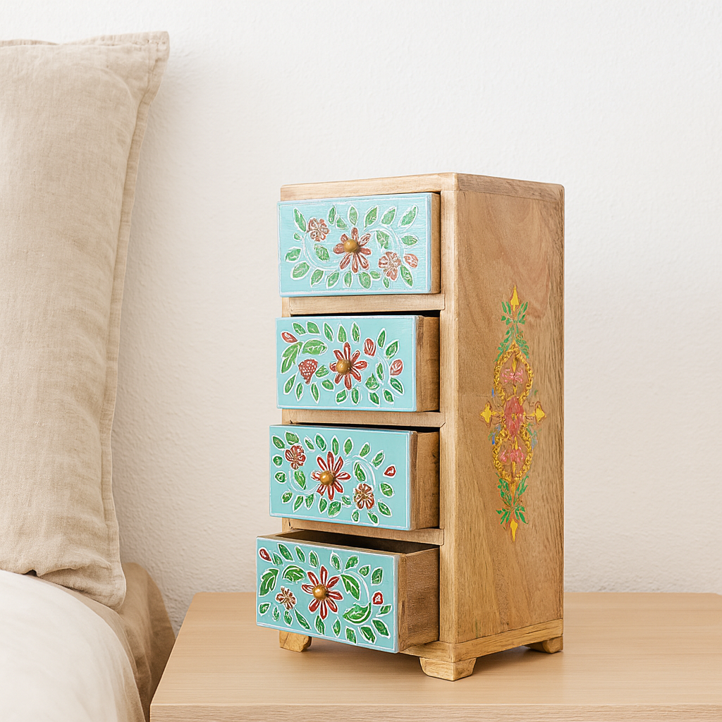 Suhana Carved Wooden Chest of Drawer