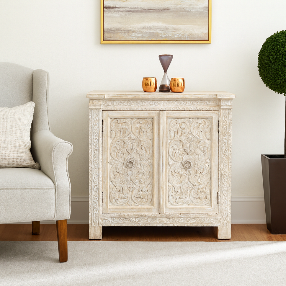 Ciri Carved Wooden Chest