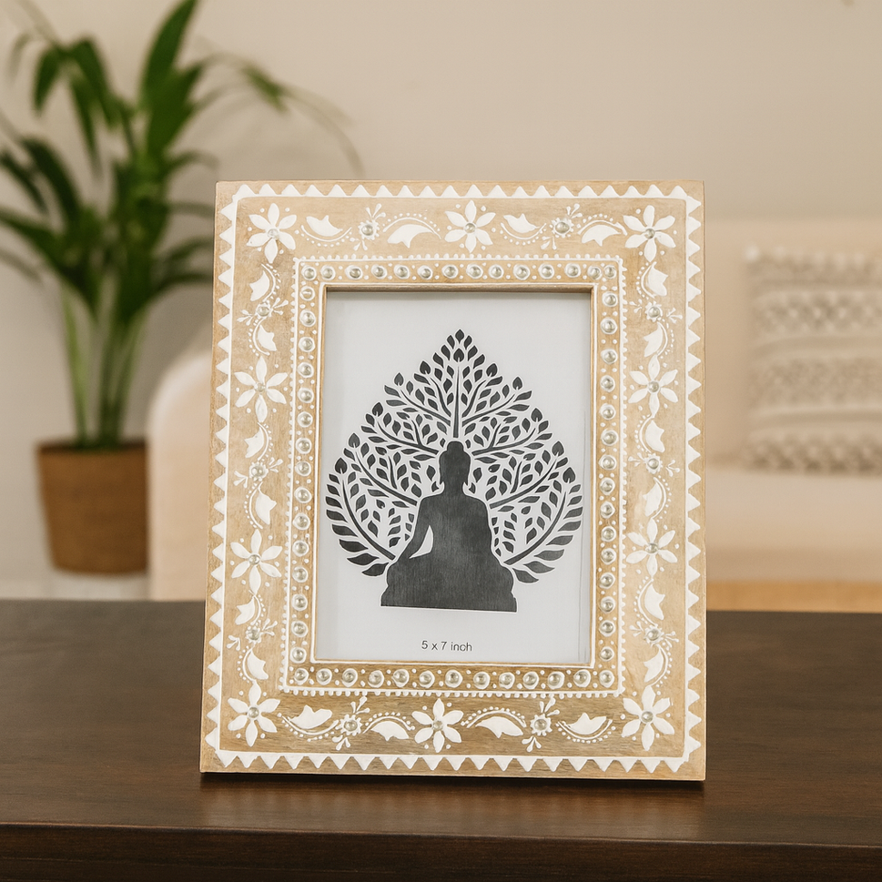 Amber Hand Painted Wooden Photo Frame