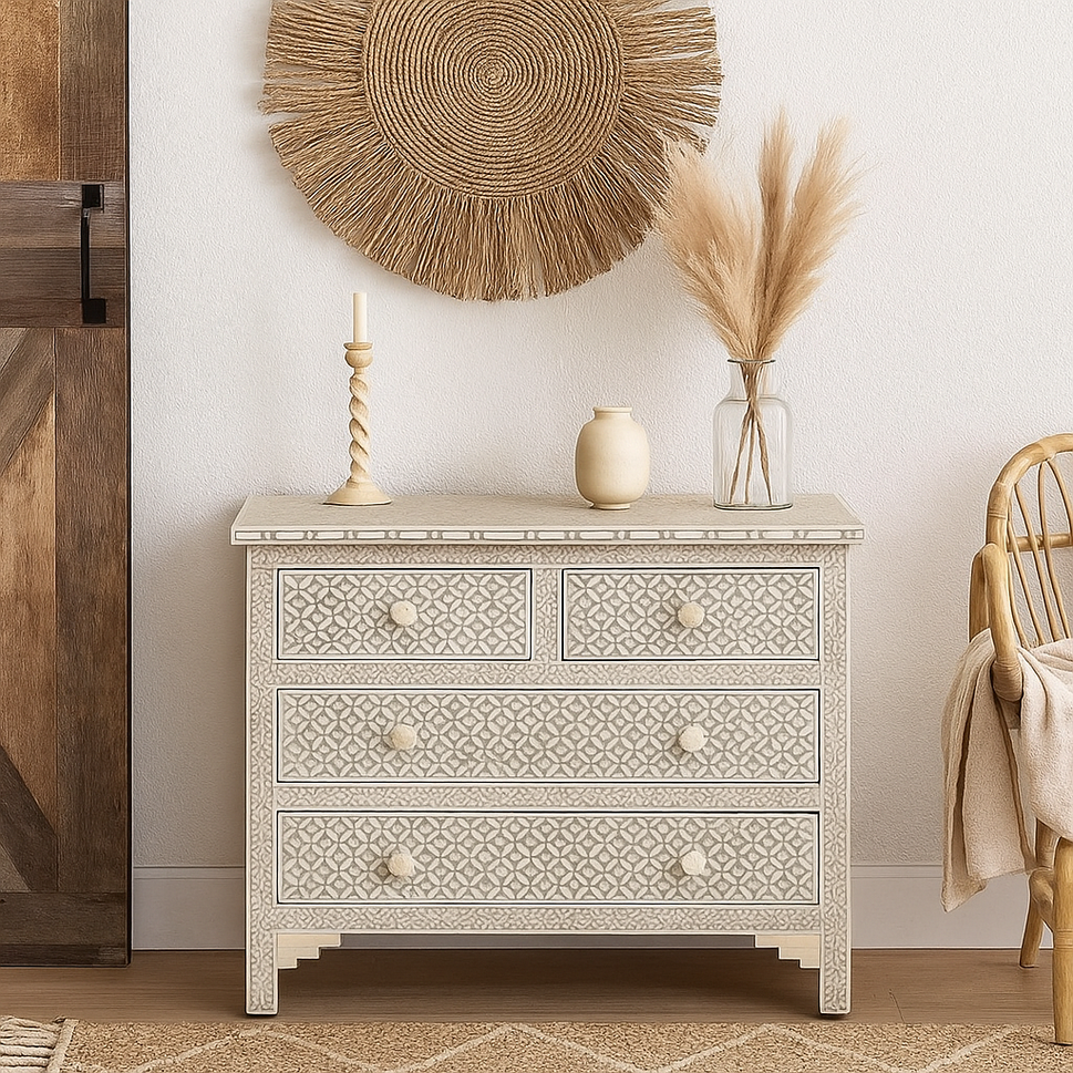 Zelda Bone Inlay Chest of Drawer