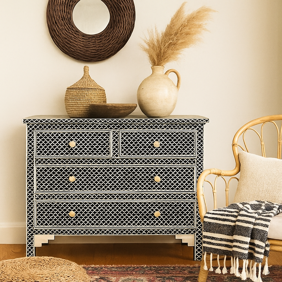 Sif Bone Inlay Chest of Drawer