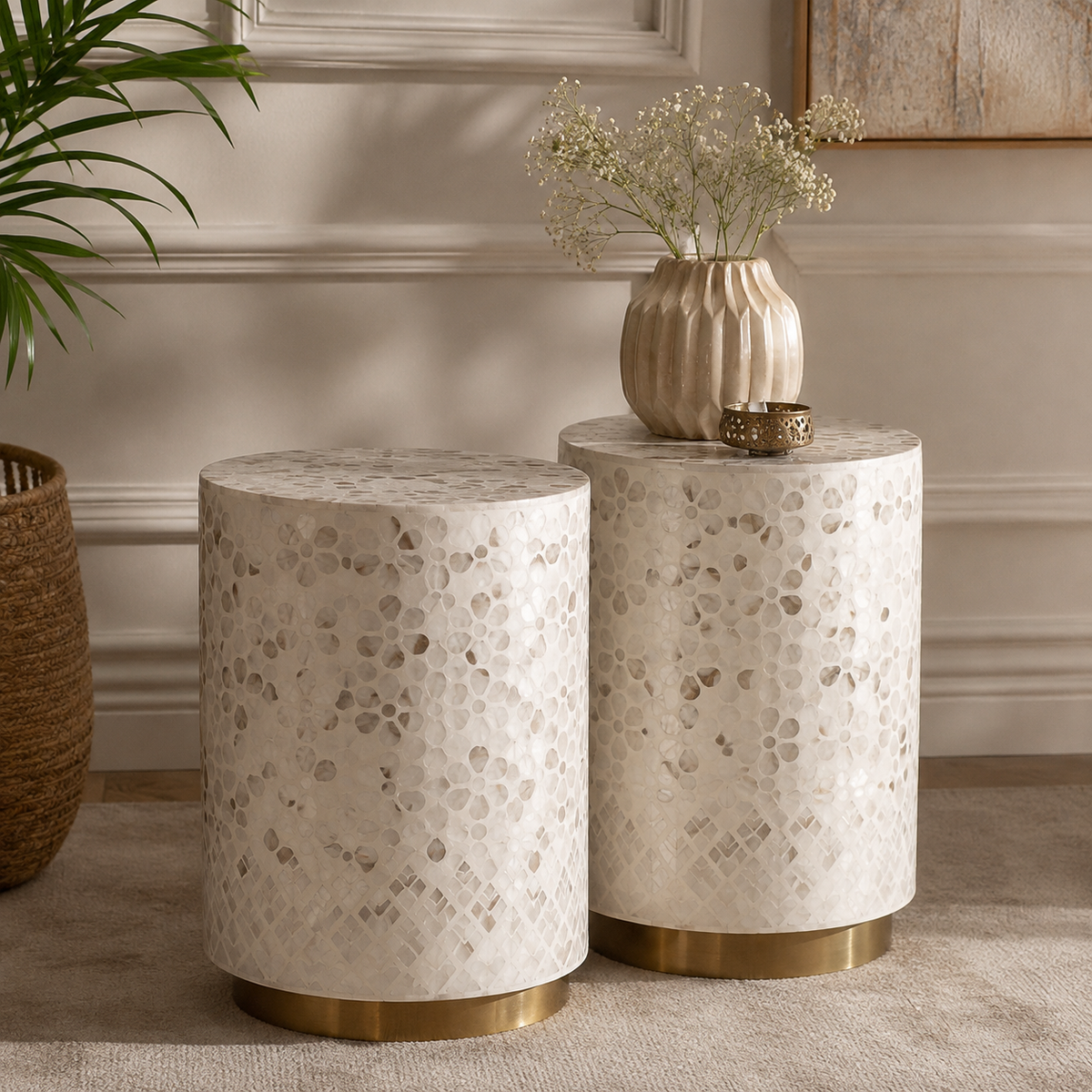 Ariana Mother of Pearl Inlay Stool