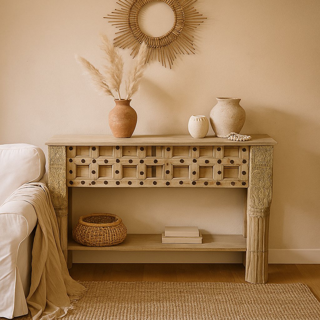 Ella Wooden Hand Carved Console Table