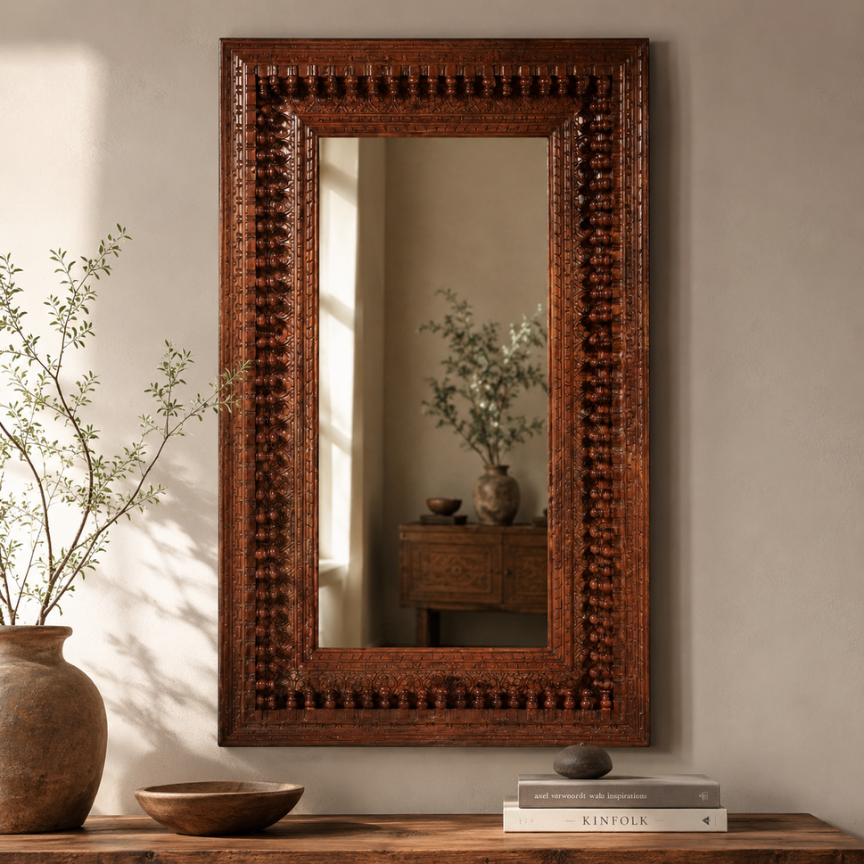 Samuel Carved Wooden Mirror