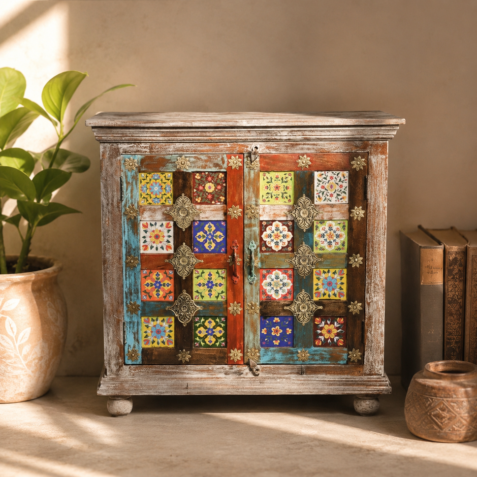 Jen Carved Tile Cabinet