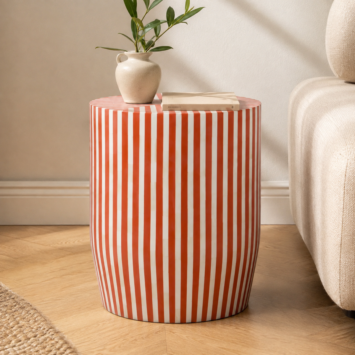 Olivia Bone Inlay Stool