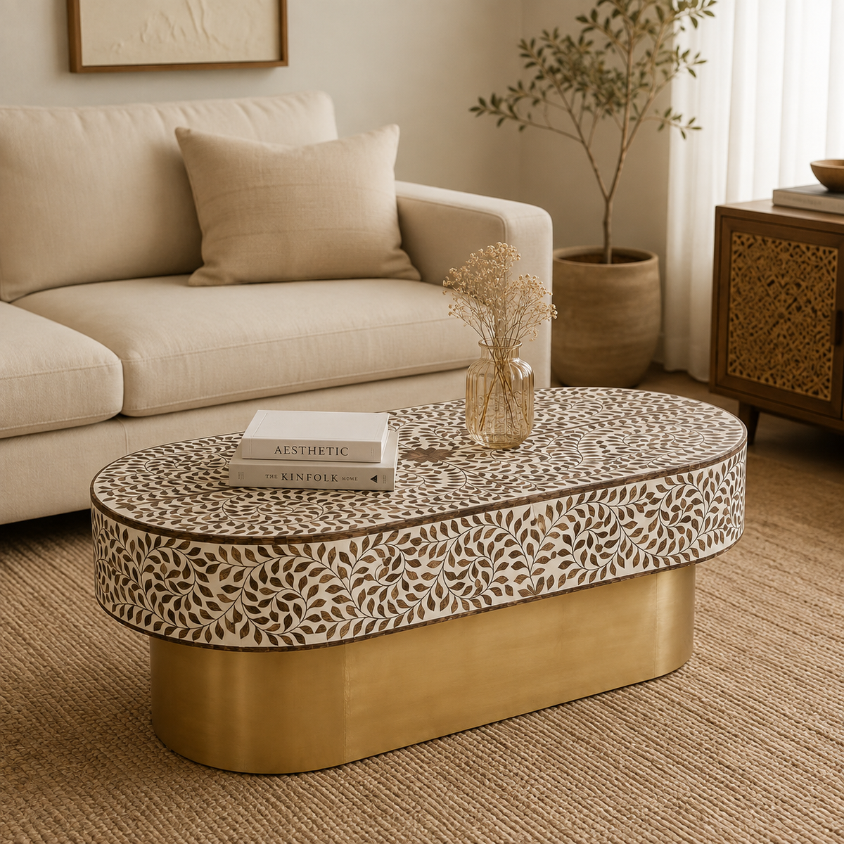 Furla Wood Inlay Coffee Table