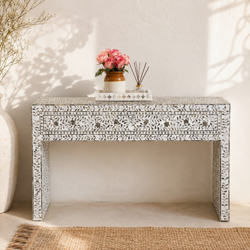Alia Mother of Pearl Inlay Console Table